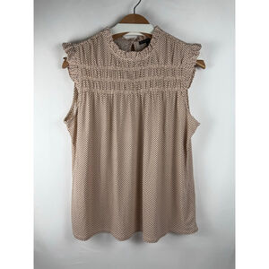 Women's Adrianna Papell Polka Dot Top Pino/Black Size XL